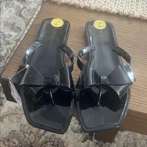 BCBGeneration Black Bow Sandals